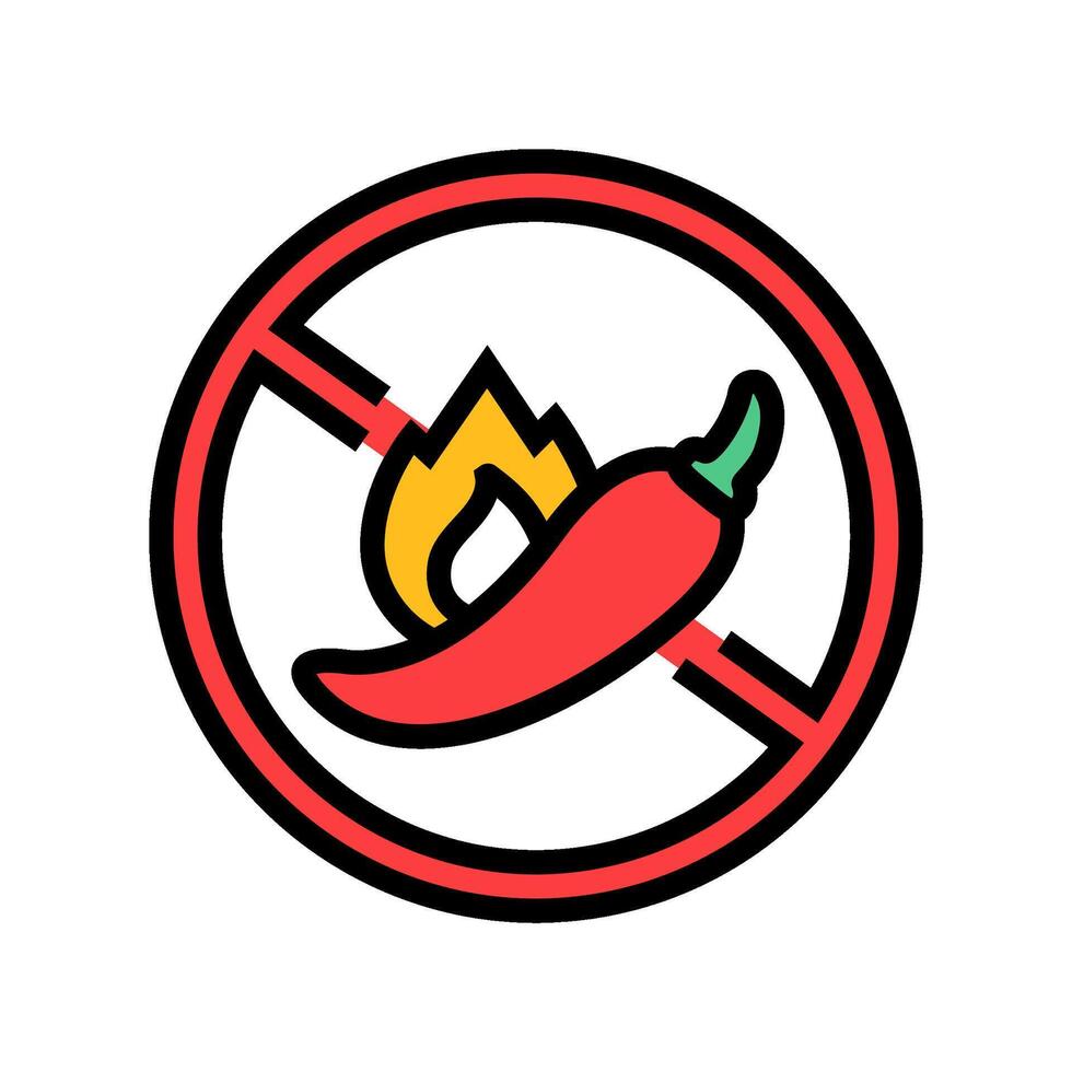 avoiding spicy food diarrhea color icon illustration vector