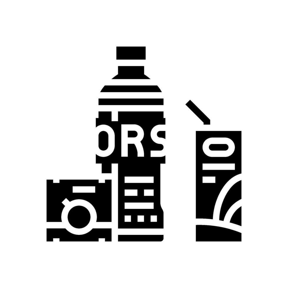 drinking oral rehydration solution glyph icon illustration vector