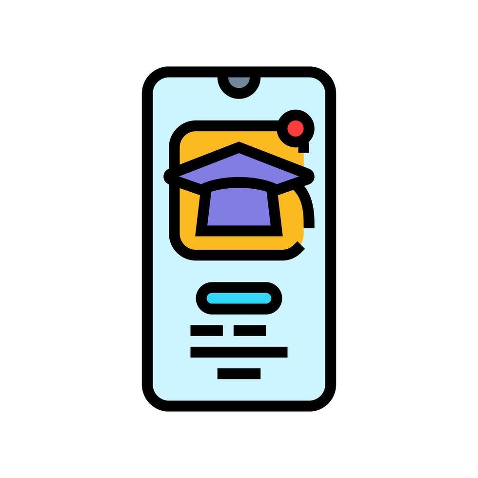 elearning app education platform color icon illustration vector