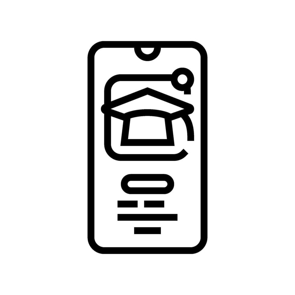 elearning app education platform line icon illustration vector