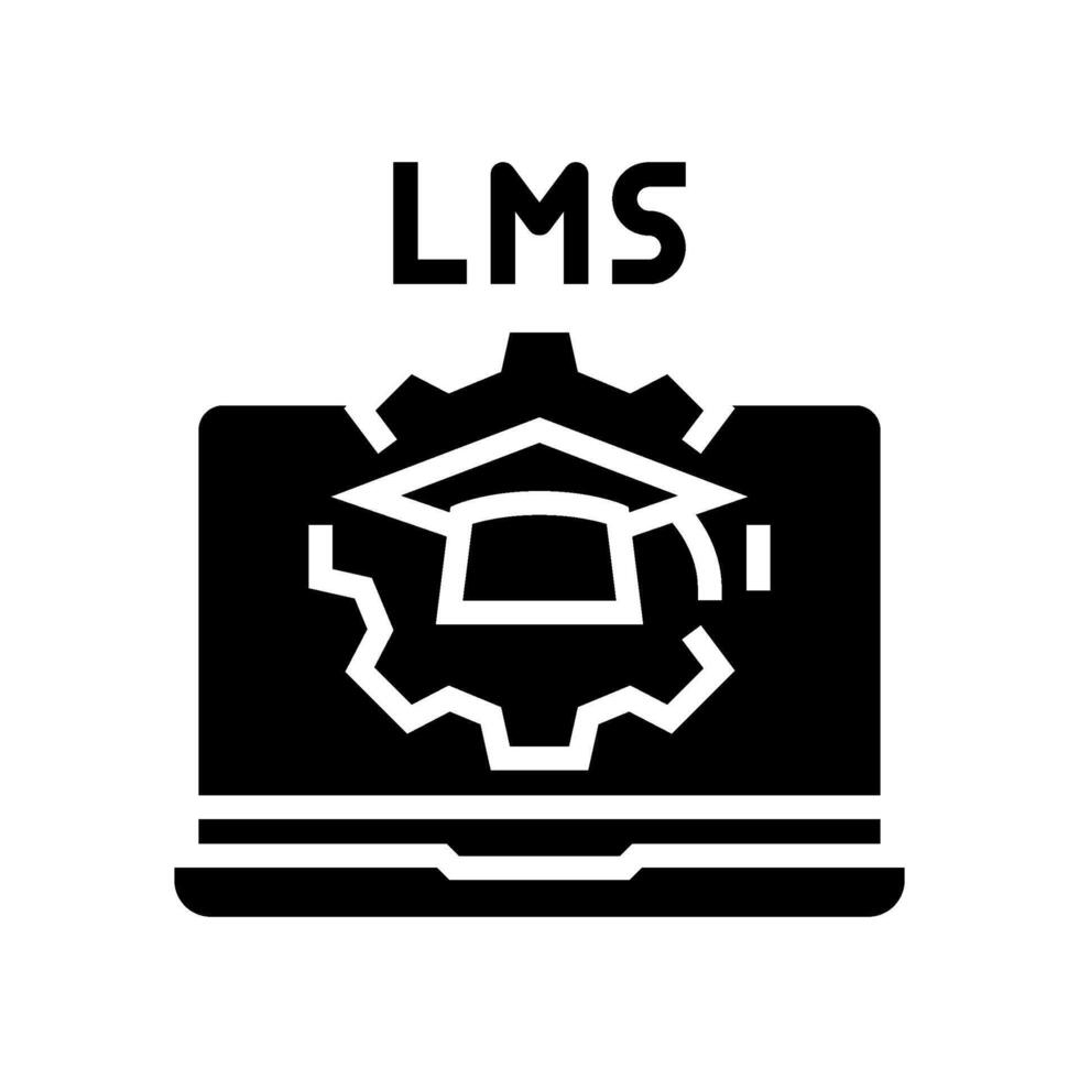learning management system education platform glyph icon illustration vector