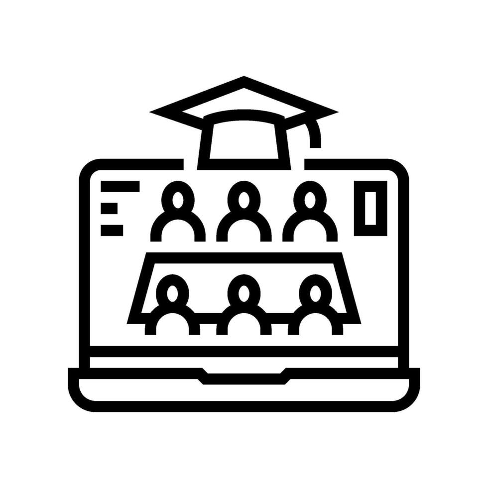 group project education platform line icon illustration vector