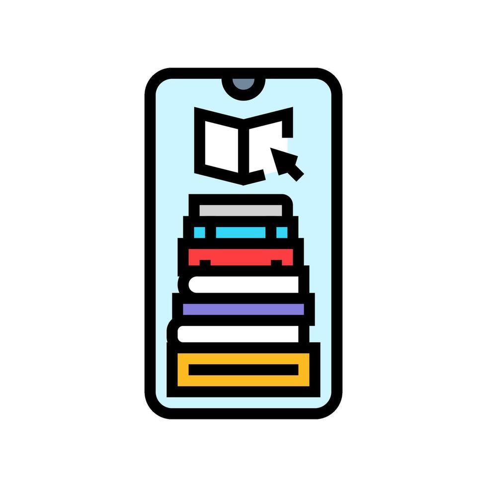 study resources education platform color icon illustration vector