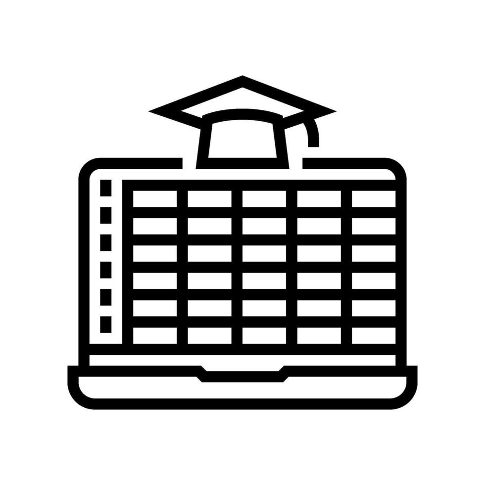 lesson schedule education platform line icon illustration vector