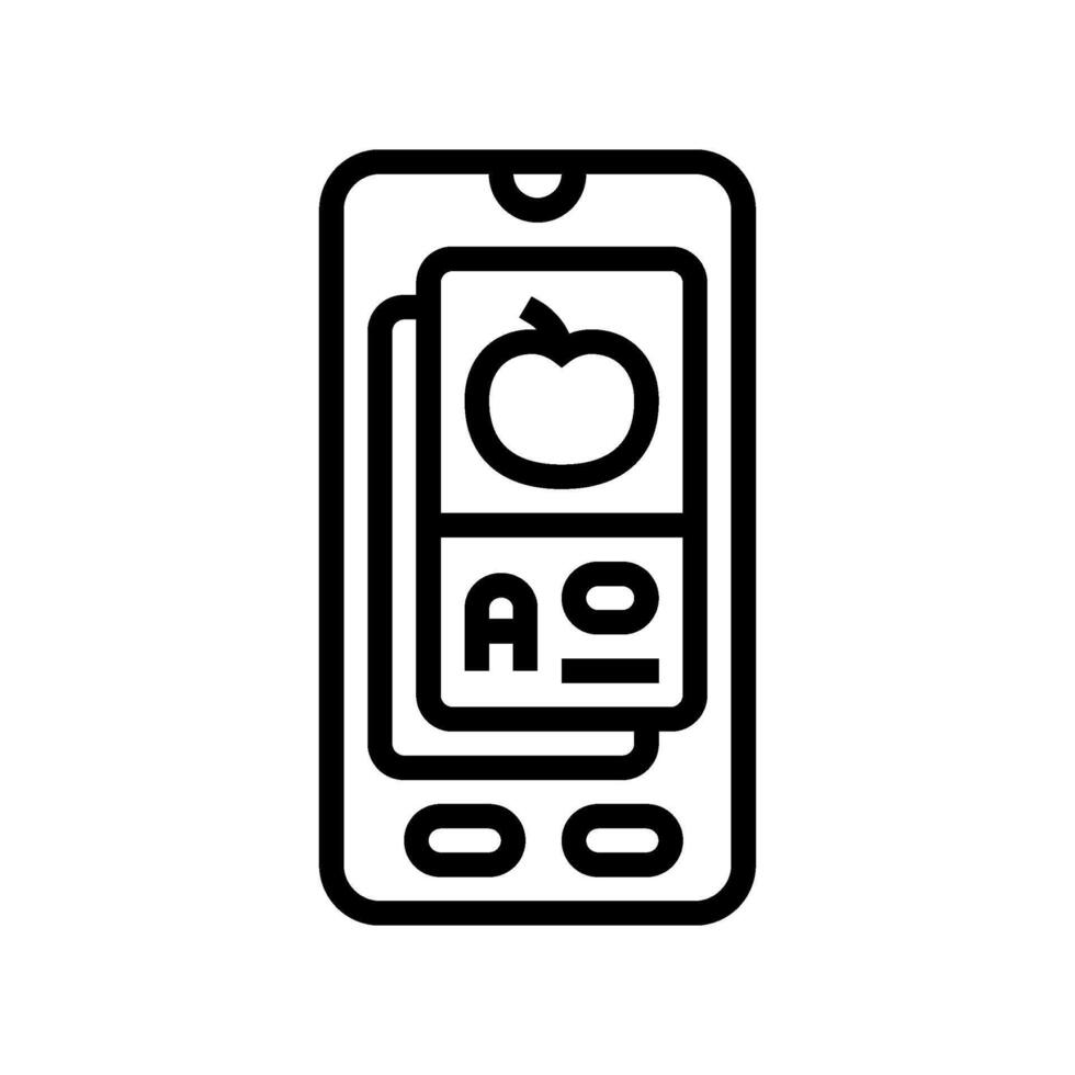 flashcard education platform line icon illustration vector