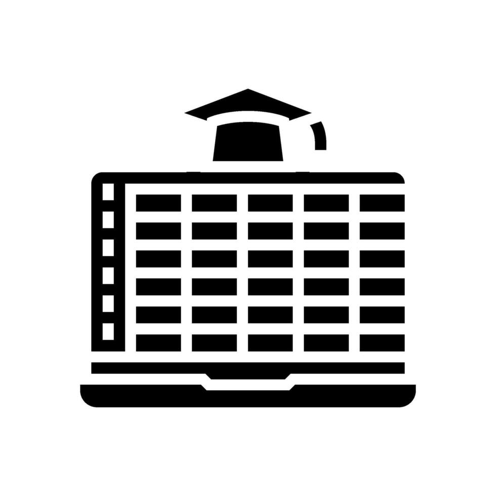 lesson schedule education platform glyph icon illustration vector
