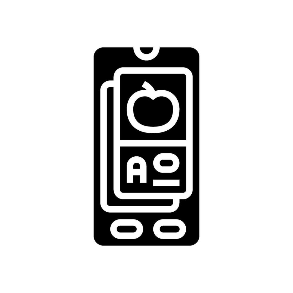 flashcard education platform glyph icon illustration vector
