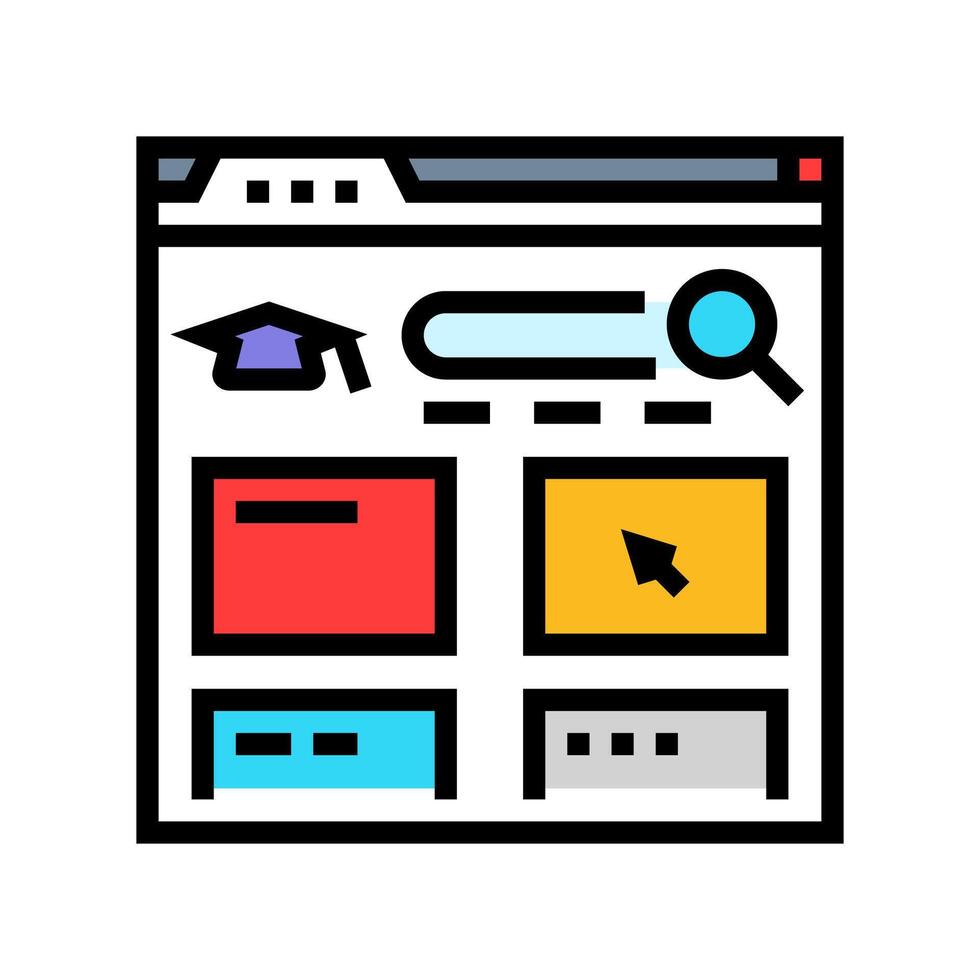 course search bar education platform color icon illustration vector