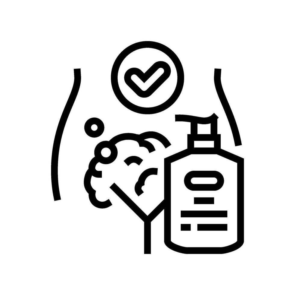 use an intimate wash for sensitive areas line icon illustration vector