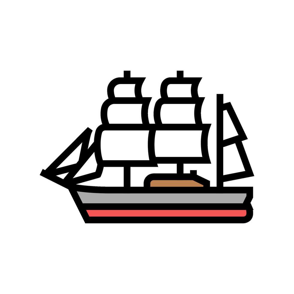 ship with sails geographical discoveries color icon illustration vector