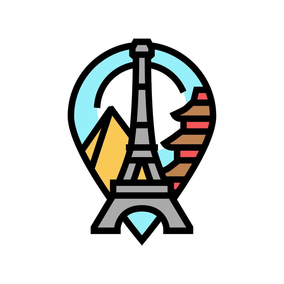 landmark geographical discoveries color icon illustration vector