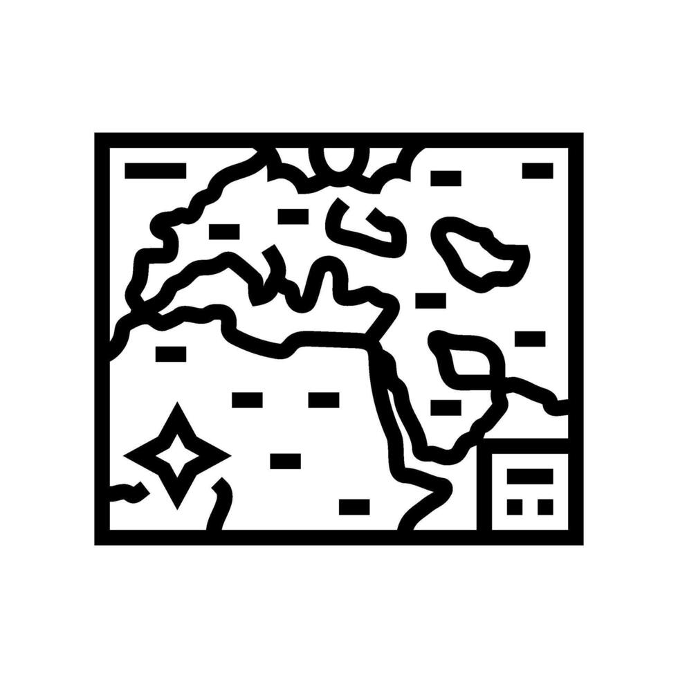 old world maps geographical discoveries line icon illustration vector