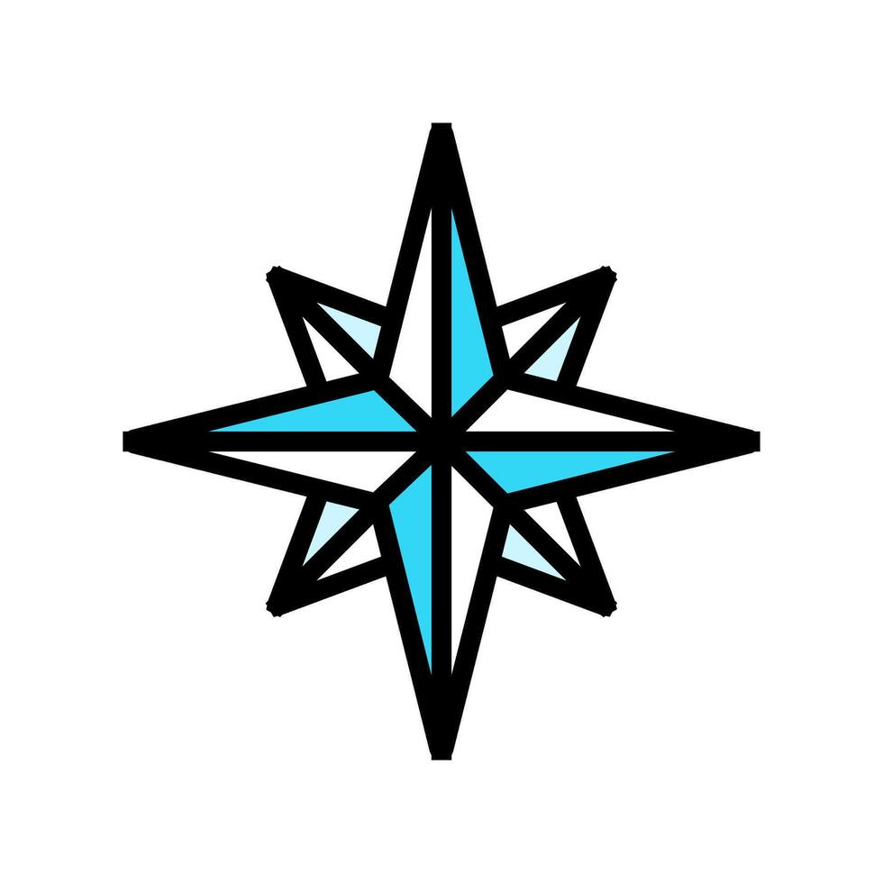 navigation star geographical discoveries color icon illustration vector