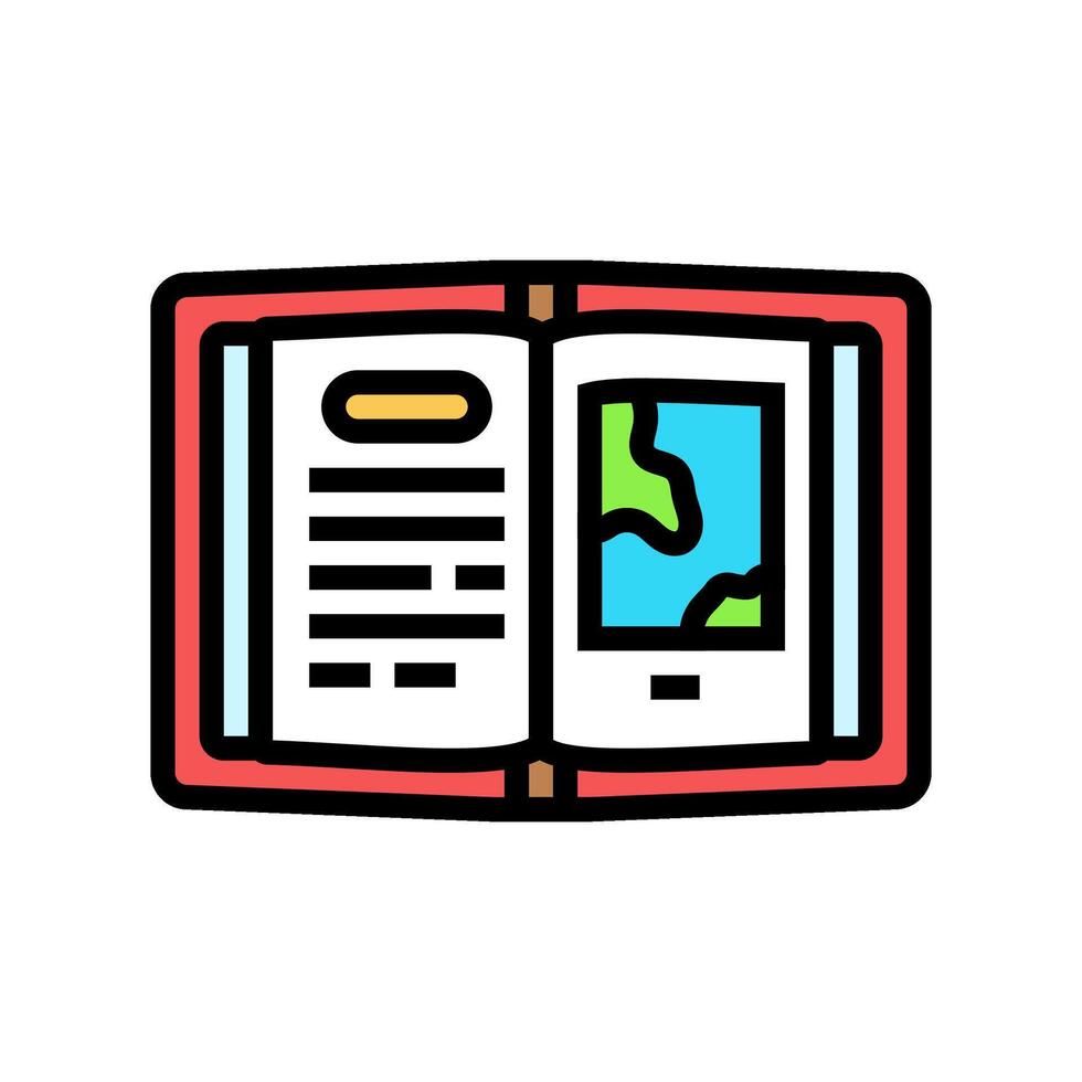 expedition journal geographical discoveries color icon illustration vector