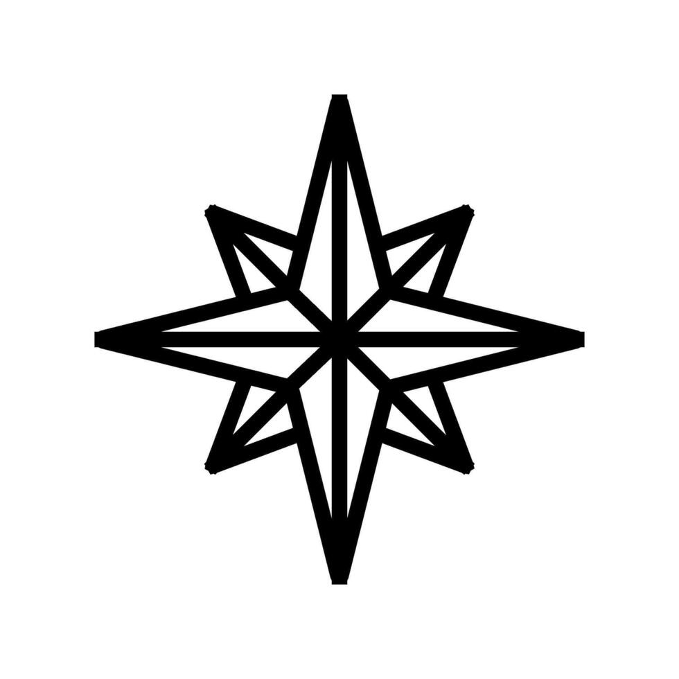 navigation star geographical discoveries line icon illustration vector