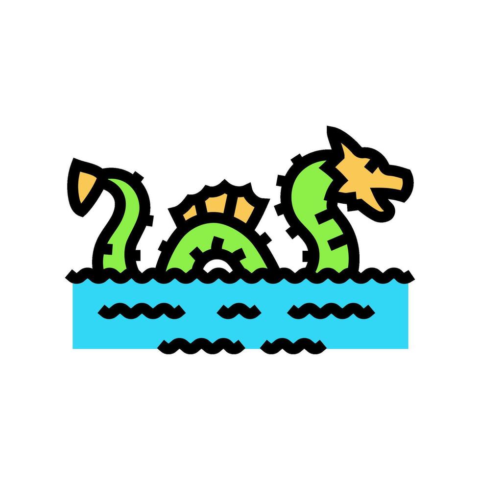 sea monster mythological representation color icon illustration vector