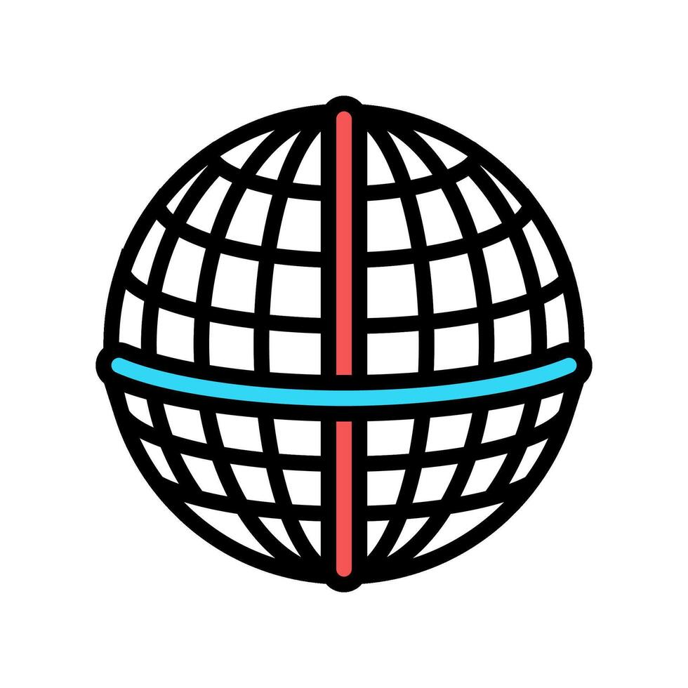 longitude and latitude lines color icon illustration vector