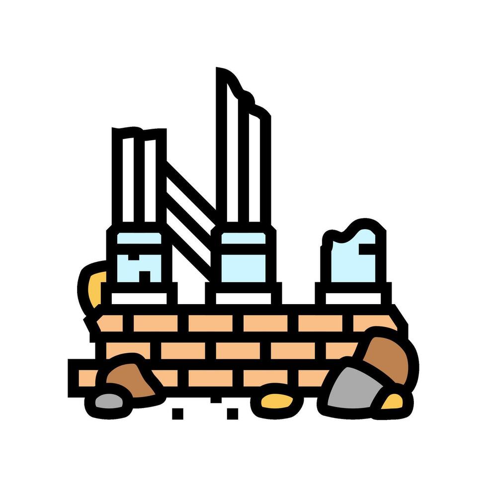 ancient ruins geographical discoveries color icon illustration vector