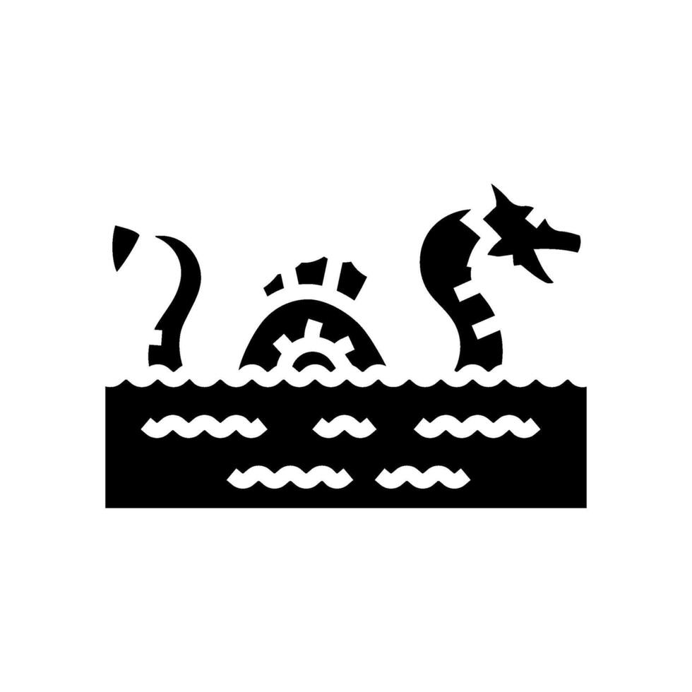 sea monster mythological representation glyph icon illustration vector