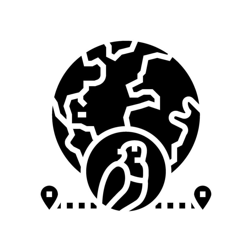 animal migration paths glyph icon illustration vector