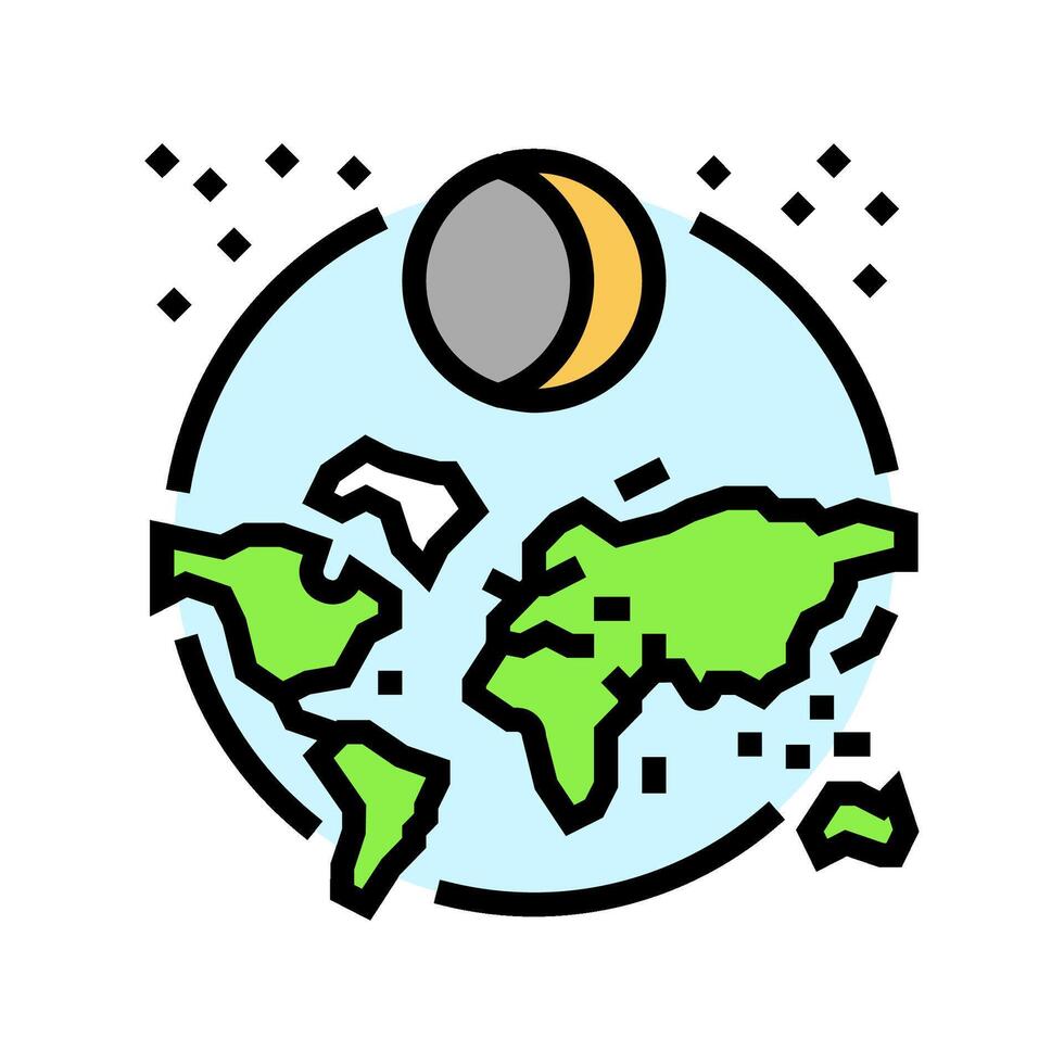 solar eclipse navigation geographical color icon illustration vector