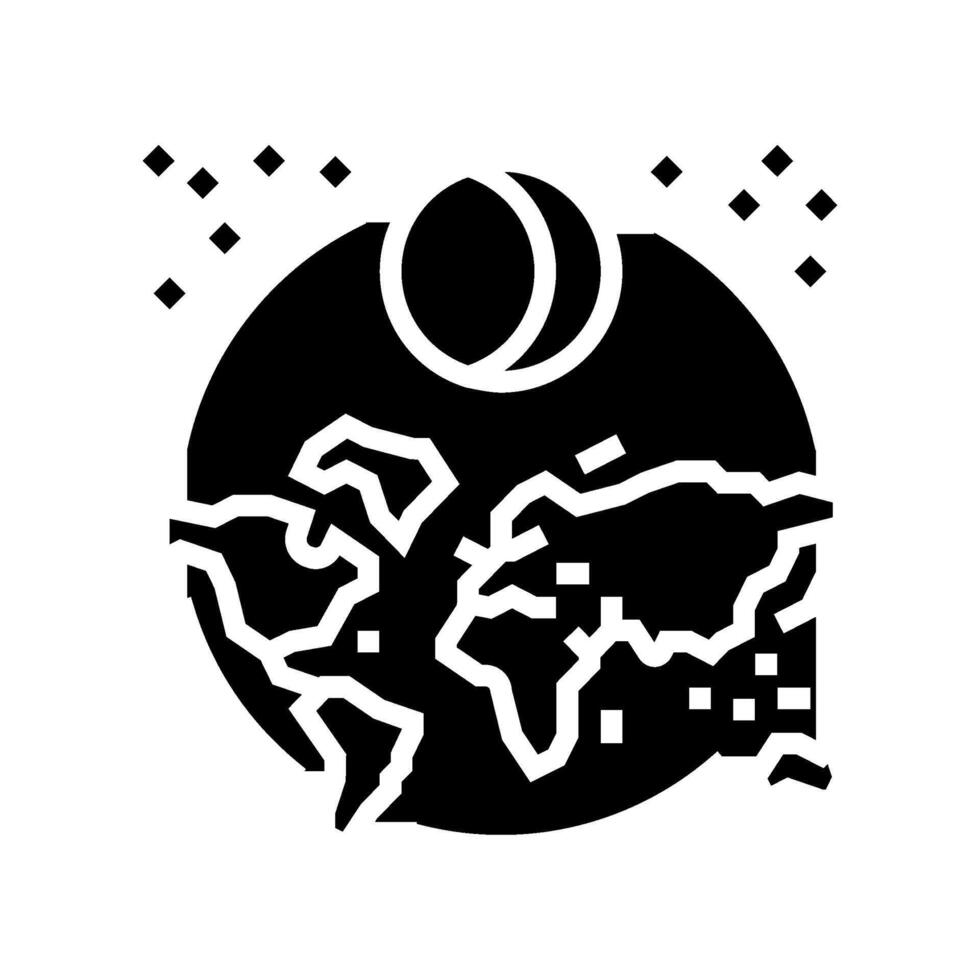 solar eclipse navigation geographical glyph icon illustration vector