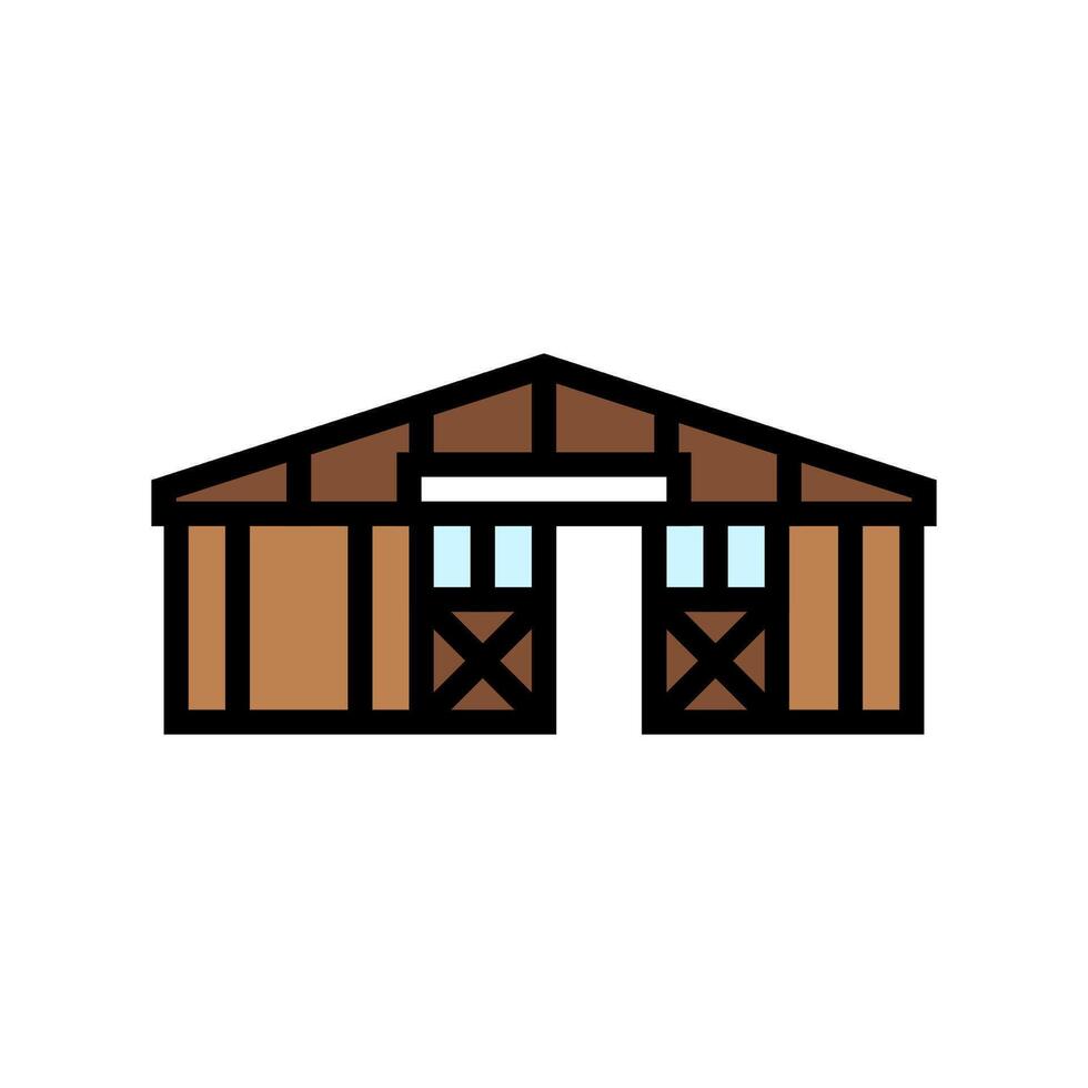 horse stable pet home color icon illustration vector