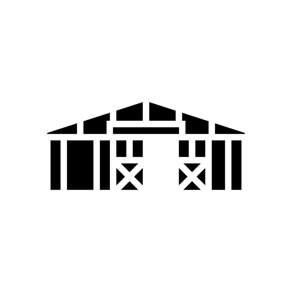 horse stable pet home glyph icon illustration vector