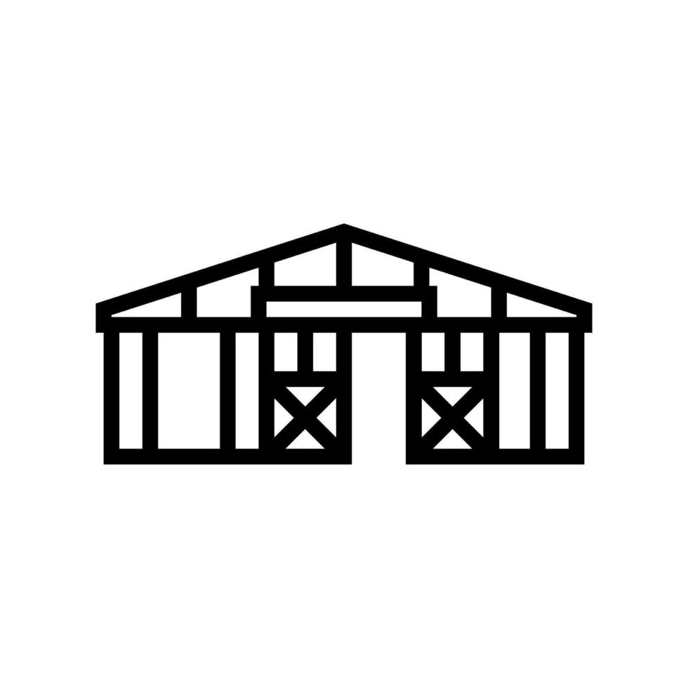 horse stable pet home line icon illustration vector