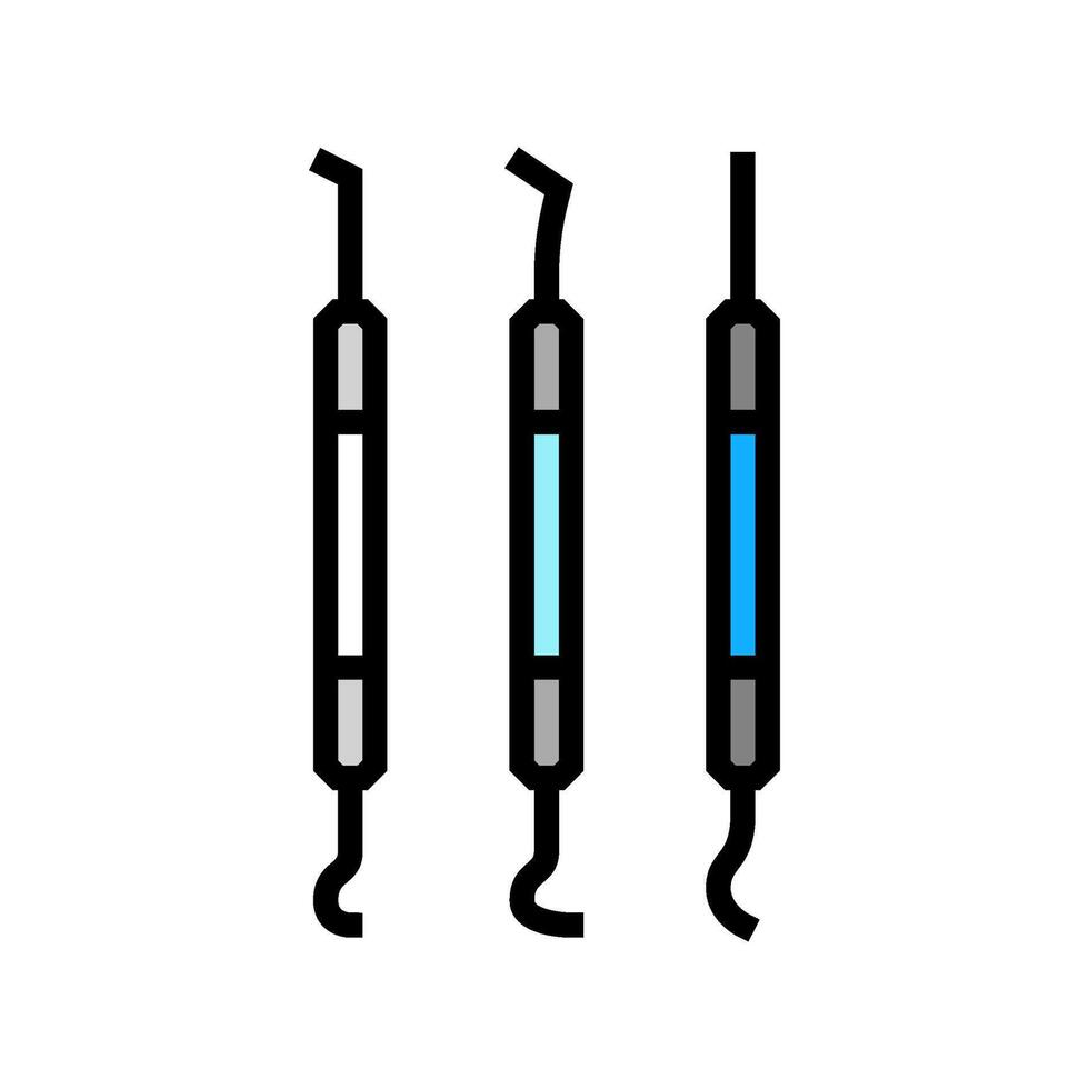 dental scaler orthodontist color icon illustration vector
