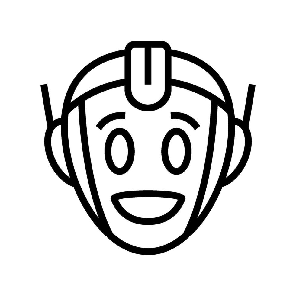 robot face smile social robotics line icon illustration vector