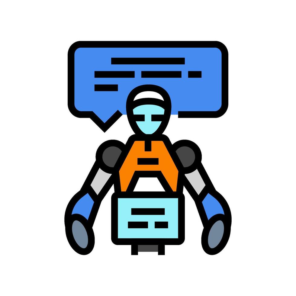 social robot assistant robotics color icon illustration vector