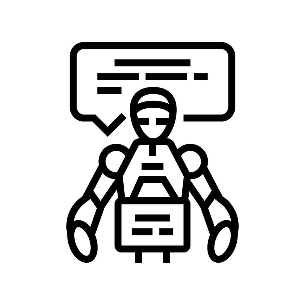 social robot assistant robotics line icon illustration vector
