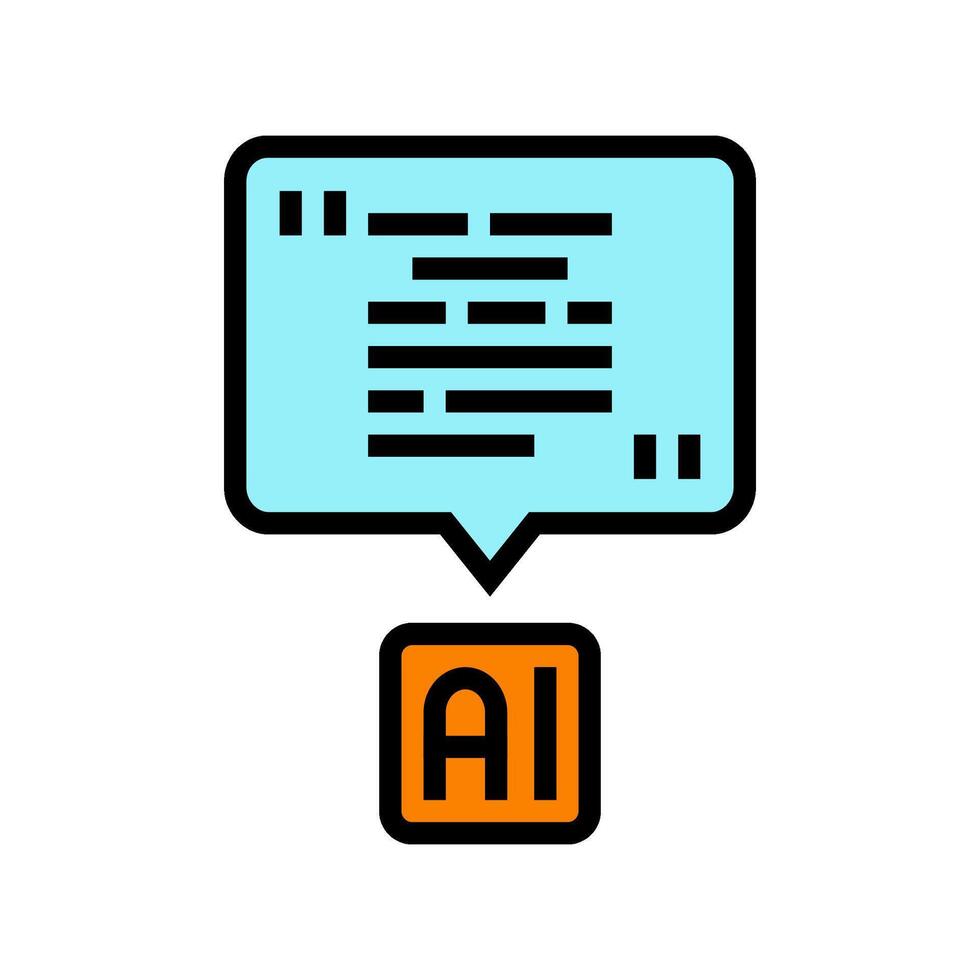 ai speech bubble social robotics color icon illustration vector