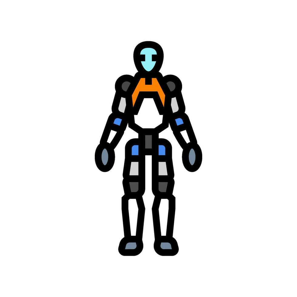 humanoid robot social robotics color icon illustration vector