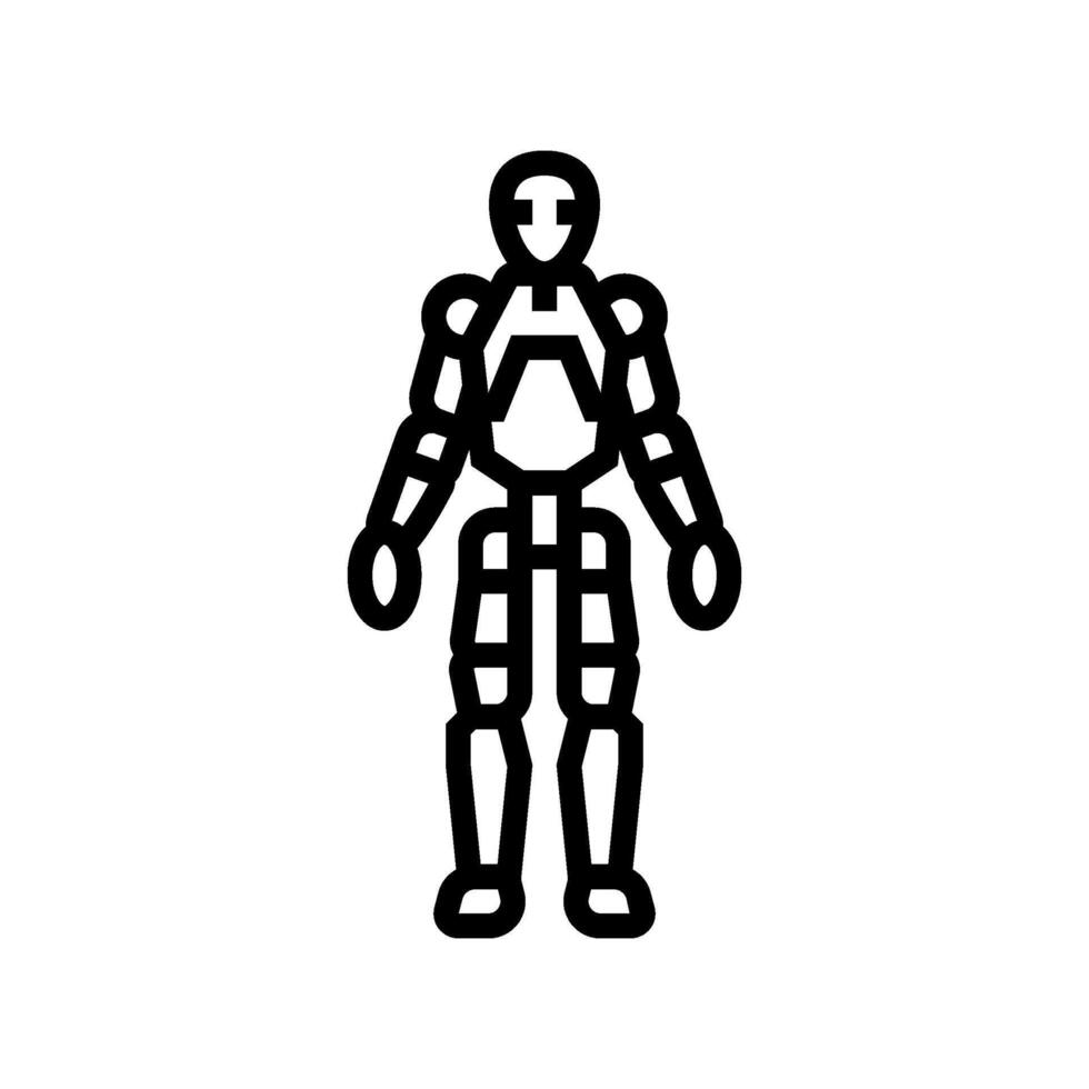 humanoid robot social robotics line icon illustration vector