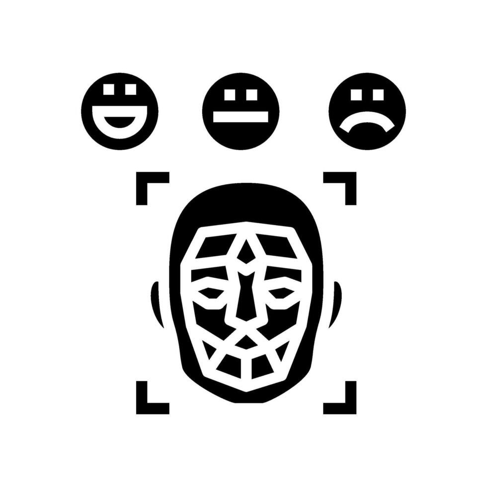 emotion detection social robotics glyph icon illustration vector