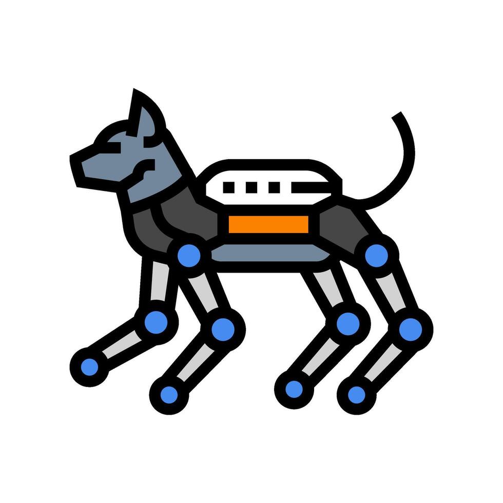 companion pet robot social robotics color icon illustration vector
