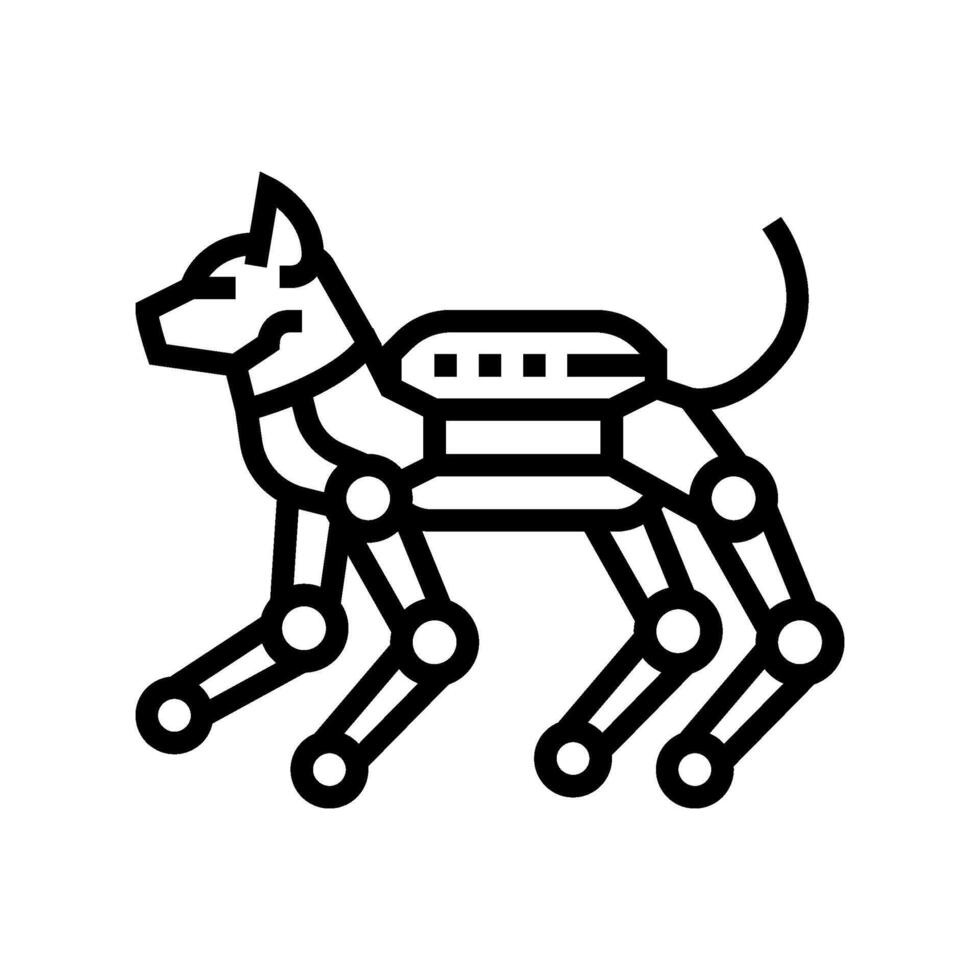 companion pet robot social robotics line icon illustration vector
