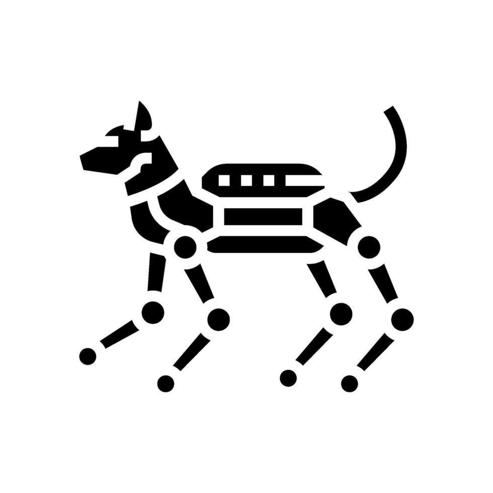 companion pet robot social robotics glyph icon illustration vector