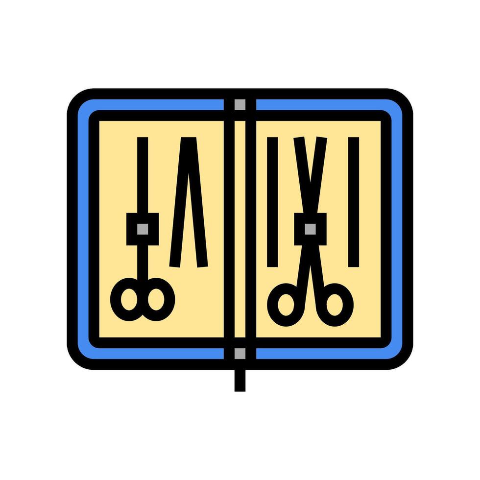 suture kit surgeon color icon illustration vector