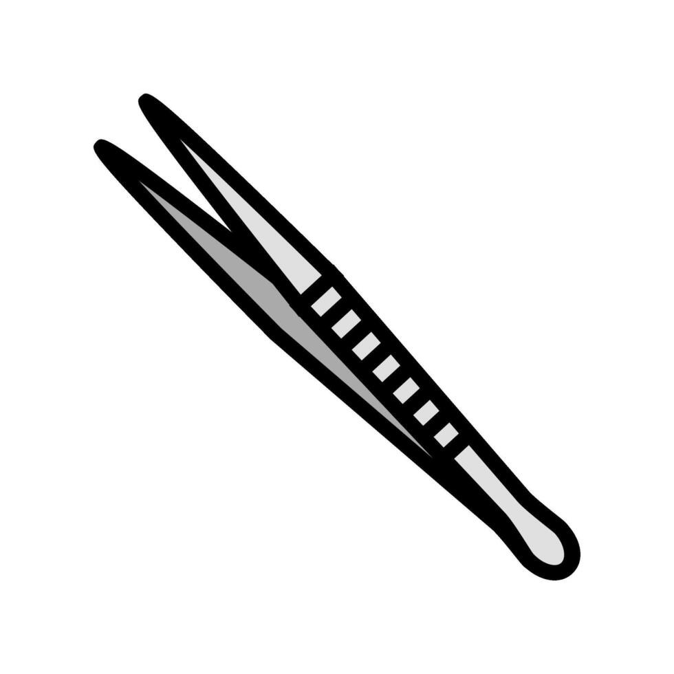 tissue forceps surgeon color icon illustration vector