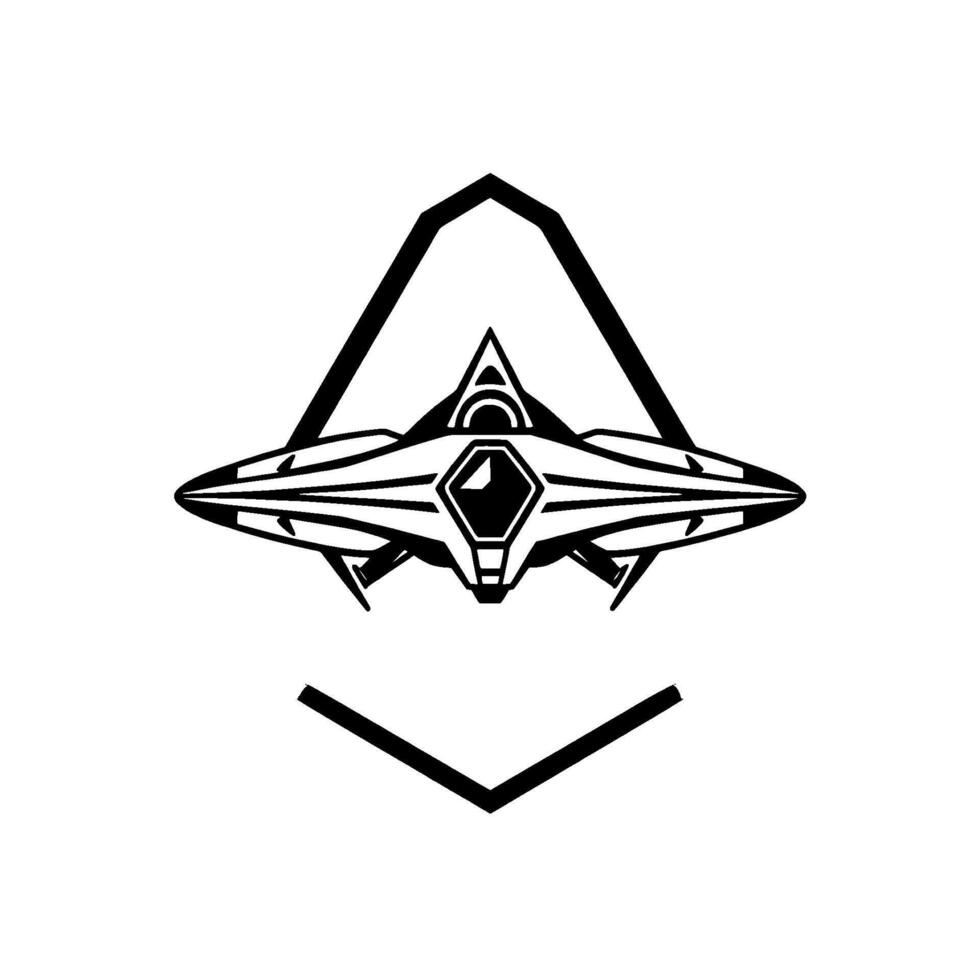 of a sleek, symmetrical spaceship with detailed , framed in a diamondshaped , set against a bright white backdrop. vector
