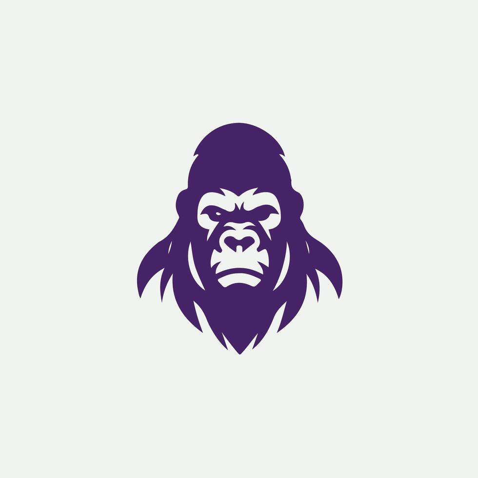 Linear Gorilla Evolution Logo Design vector