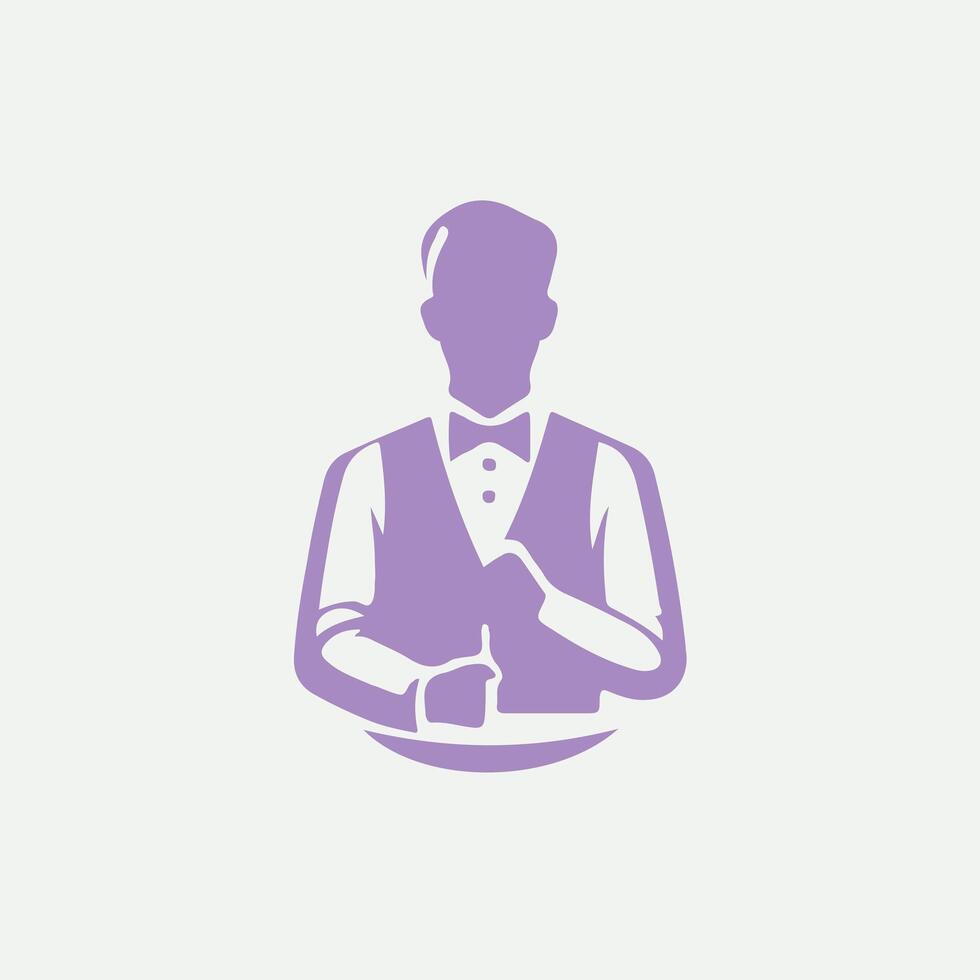 Waiter Genius waiter design vector