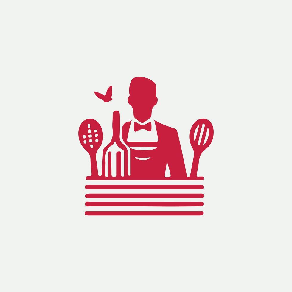 Supreme Serve waiter design vector