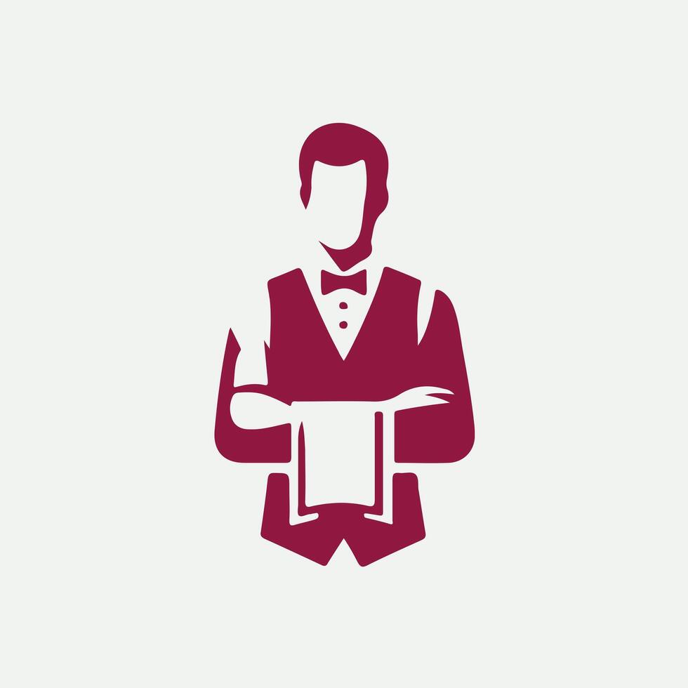 Perfect Serve waiter design vector