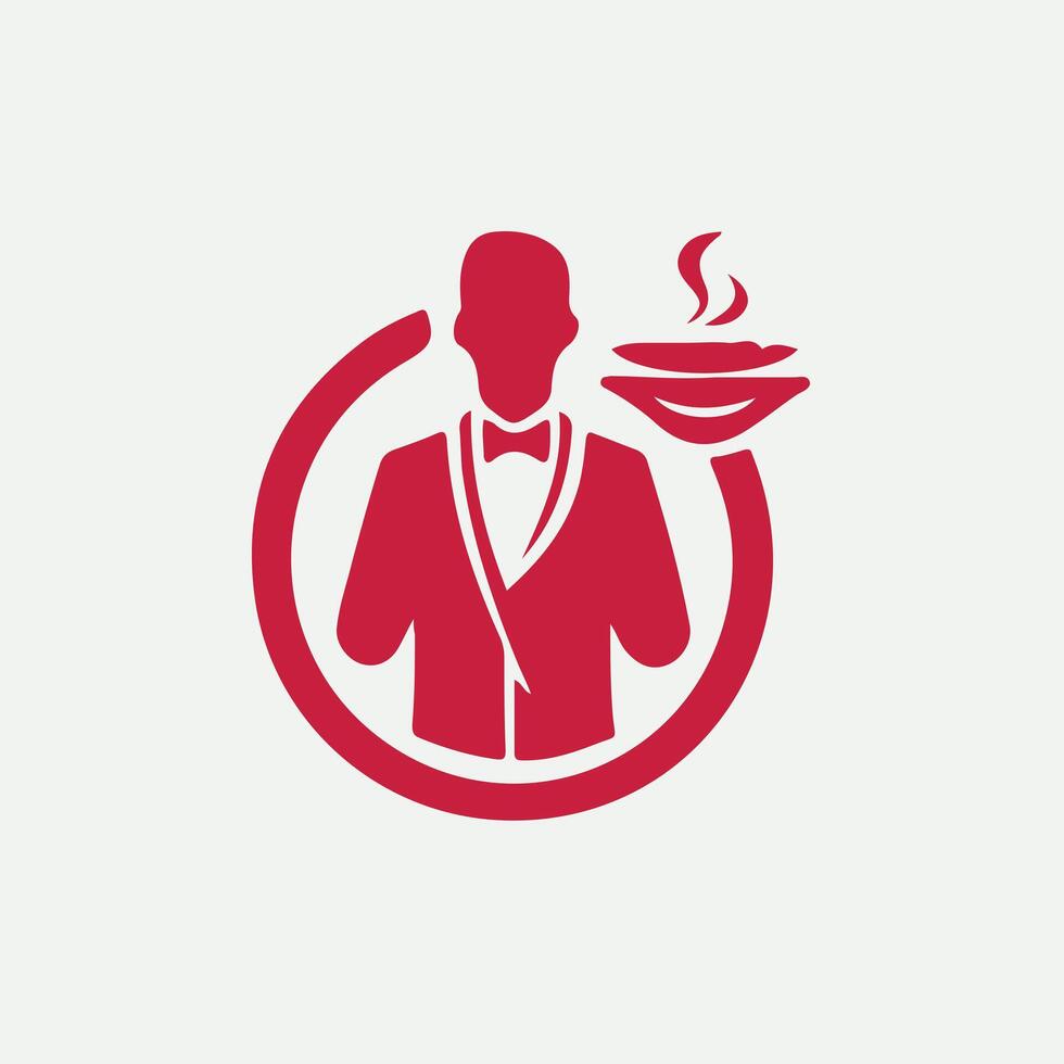 Classy Wait waiter design vector