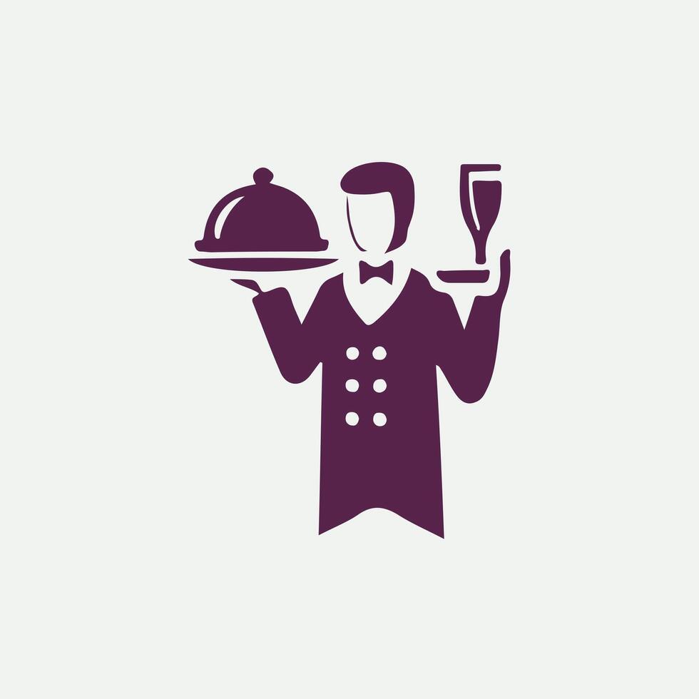Serve Wise waiter design vector