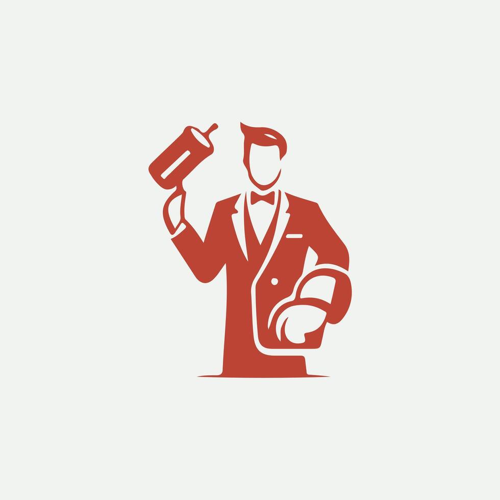 The Fast Serve waiter design vector